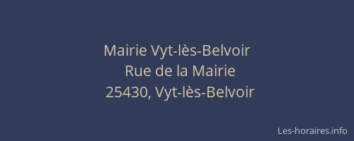 Mairie Vyt-l&egrave;s-Belvoir