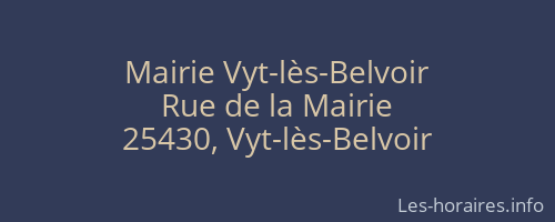 Mairie Vyt-lès-Belvoir