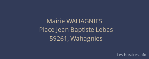 Mairie WAHAGNIES