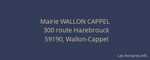 Mairie WALLON CAPPEL