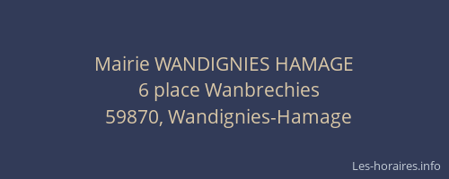 Mairie WANDIGNIES HAMAGE