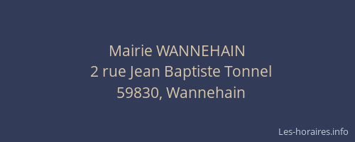 Mairie WANNEHAIN