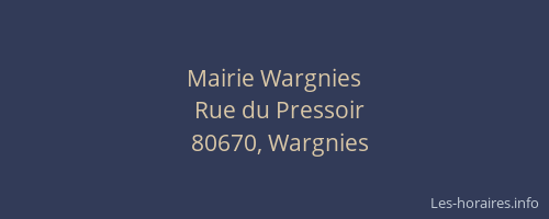 Mairie Wargnies