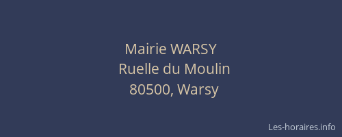 Mairie WARSY
