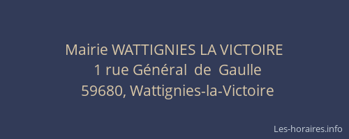 Mairie WATTIGNIES LA VICTOIRE