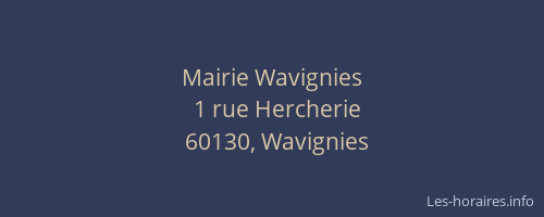 Mairie Wavignies