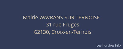 Mairie WAVRANS SUR TERNOISE