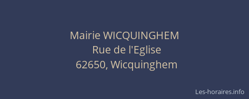 Mairie WICQUINGHEM