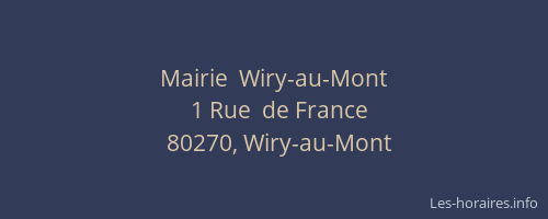 Mairie  Wiry-au-Mont