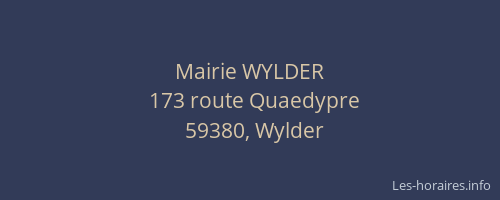 Mairie WYLDER