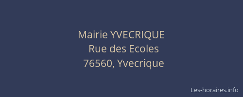 Mairie YVECRIQUE
