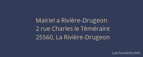 Mairiel a Rivière-Drugeon