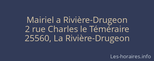 Mairiel a Rivière-Drugeon