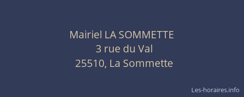Mairiel LA SOMMETTE