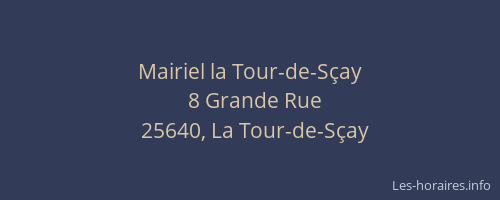 Mairiel la Tour-de-S&ccedil;ay