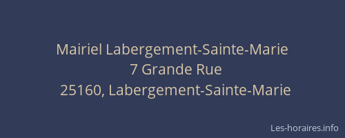 Mairiel Labergement-Sainte-Marie