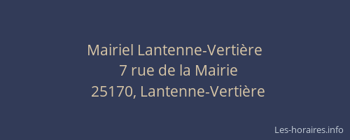 Mairiel Lantenne-Verti&egrave;re