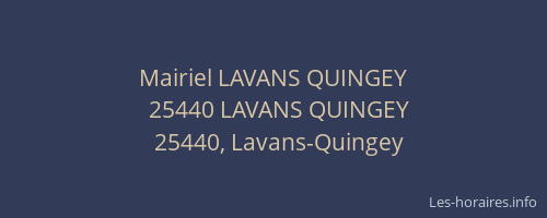 Mairiel LAVANS QUINGEY