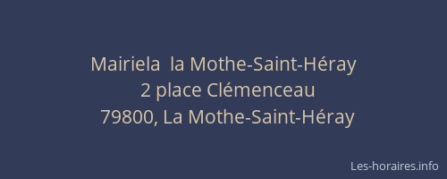 Mairiela  la Mothe-Saint-Héray