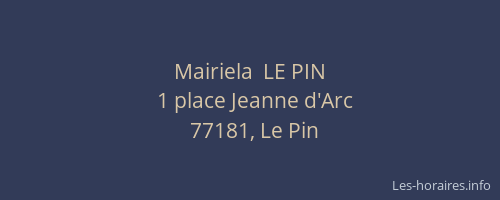 Mairiela  LE PIN