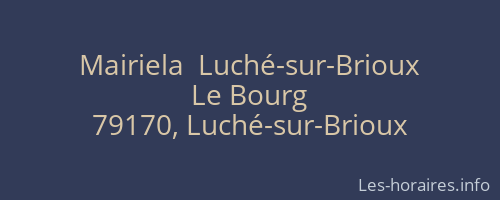 Mairiela  Luché-sur-Brioux