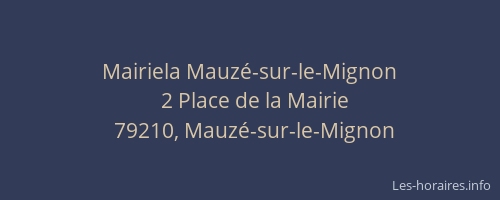 Mairiela Mauz&eacute;-sur-le-Mignon