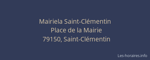 Mairiela Saint-Cl&eacute;mentin