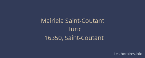 Mairiela Saint-Coutant