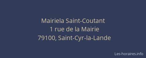 Mairiela Saint-Coutant