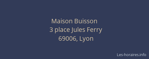 Maison Buisson