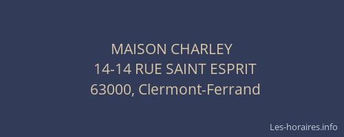 MAISON CHARLEY