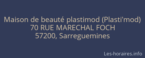 Maison de beauté plastimod (Plasti'mod)