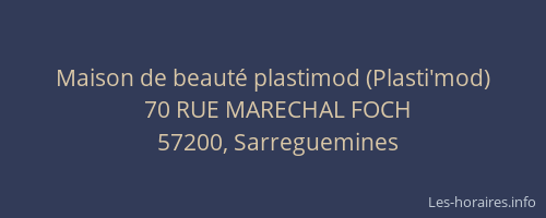 Maison de beaut&eacute; plastimod (Plasti'mod)