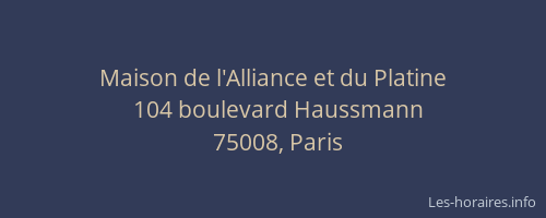 Maison de l'Alliance et du Platine