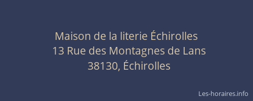 Maison de la literie &Eacute;chirolles