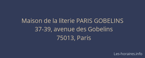 Maison de la literie PARIS GOBELINS