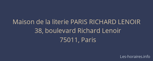 Maison de la literie PARIS RICHARD LENOIR
