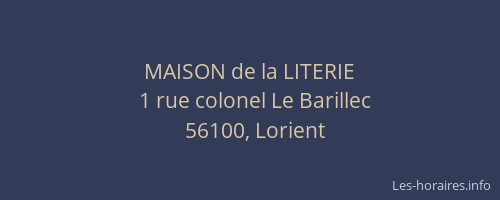 MAISON de la LITERIE