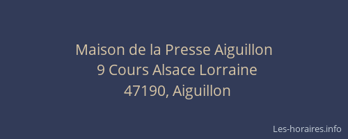 Maison de la Presse Aiguillon