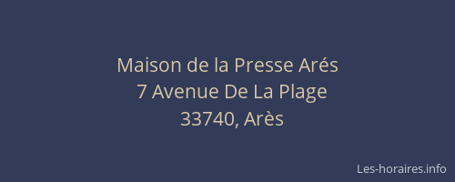 Maison de la Presse Ar&eacute;s