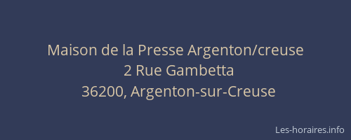 Maison de la Presse Argenton/creuse