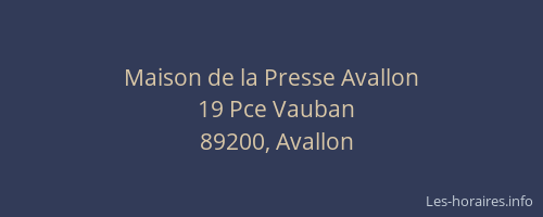 Maison de la Presse Avallon