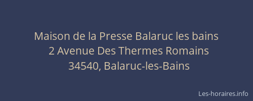 Maison de la Presse Balaruc les bains