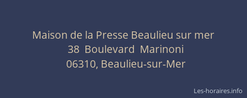 Maison de la Presse Beaulieu sur mer