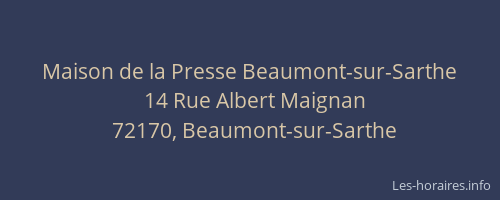 Maison de la Presse Beaumont-sur-Sarthe