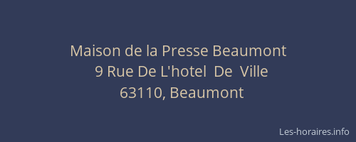 Maison de la Presse Beaumont