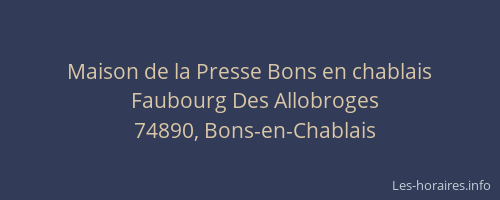 Maison de la Presse Bons en chablais