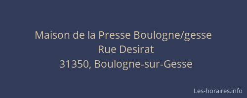 Maison de la Presse Boulogne/gesse