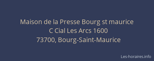 Maison de la Presse Bourg st maurice