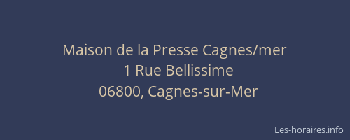 Maison de la Presse Cagnes/mer